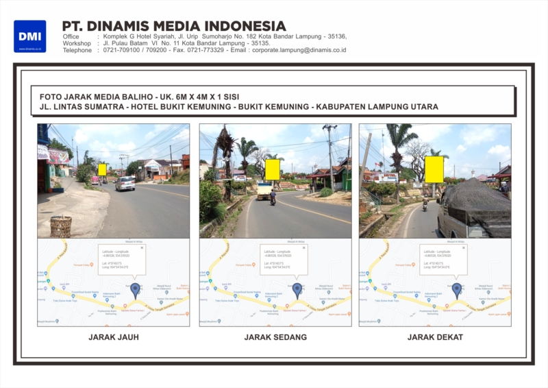 Baliho Jl Lintas Sumatera Hotel Bukit Kemuning Lampung Utara Media