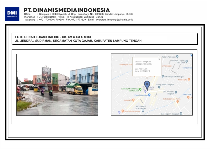 Baliho Jl Jendral Sudirman Pasar Kota Gajah Terkontrak D Pt