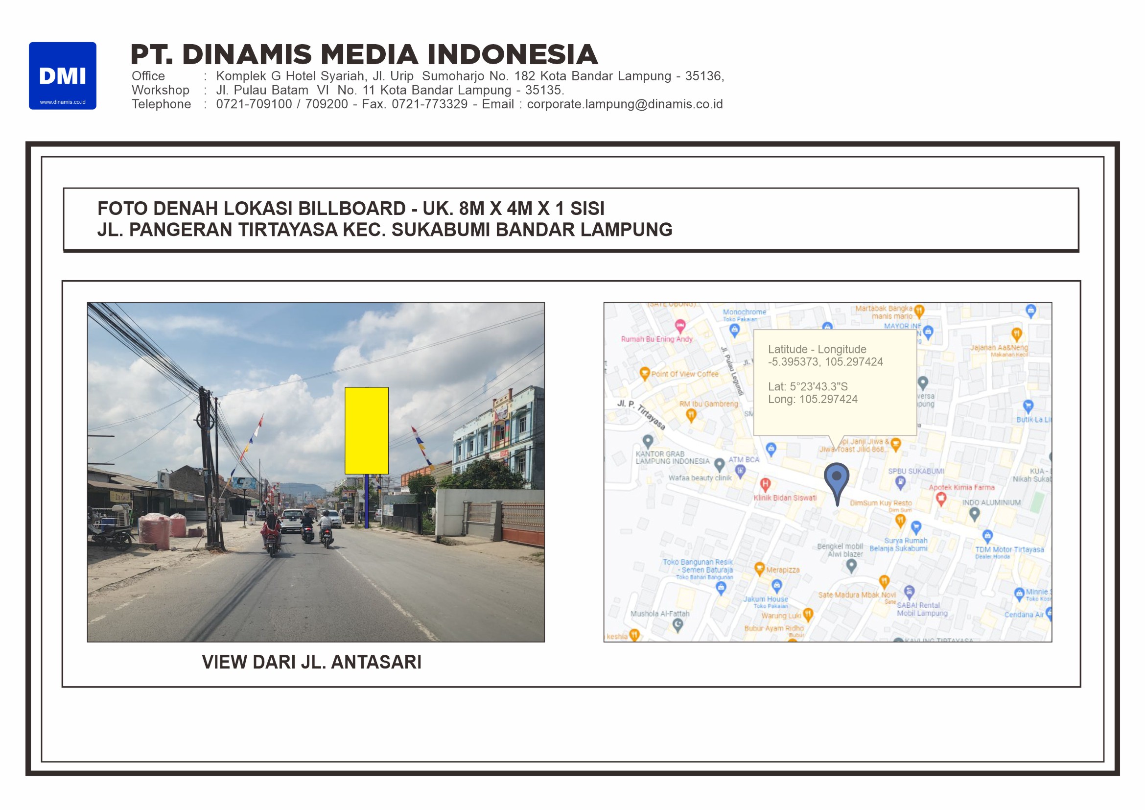 [Billboard] Jl. Pangeran Tirtayasa Kec. Sukabumi Bandar Lampung – Media Tersedia